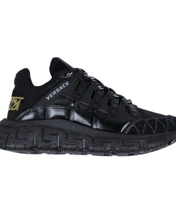Versace Sneakers i Sort Kalveskind med Guld Detaljer – Luksus!
