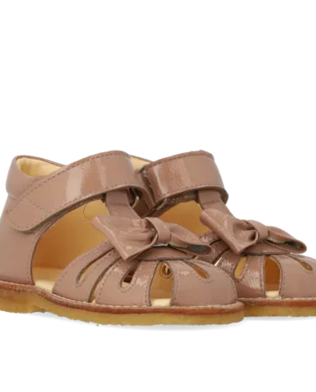 Beige Begynder Sandal Med Sløjfe Velcro Lukning 3289 - Angulus Skosh  - 5714408801279
