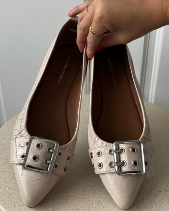 Creme Croc Copenhagen Shoes Ballerina The Reason Why - Skosh  - 5715334352422