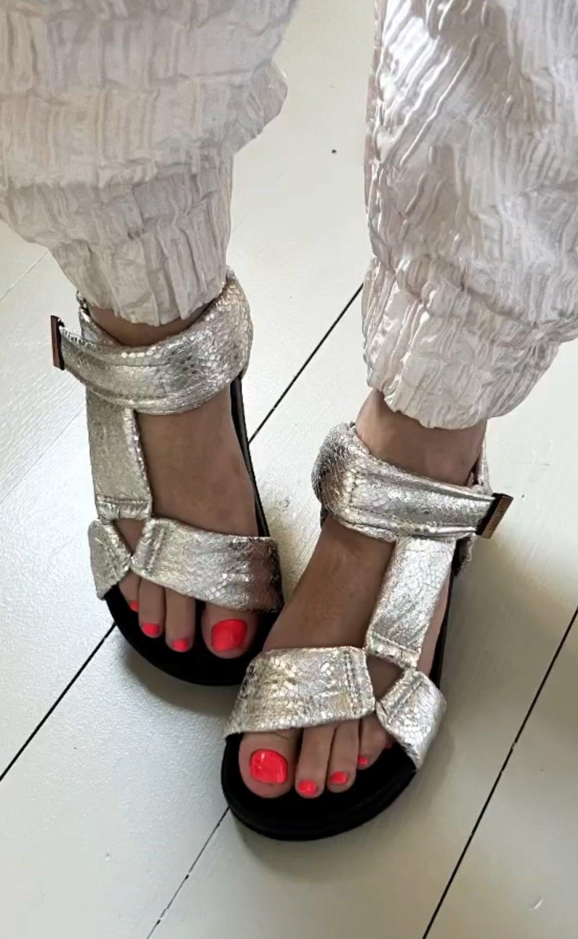 Sølv Snake Copenhagen Shoes Sandaler Carrie Moon Silver Snake - Skosh - 5715334445902