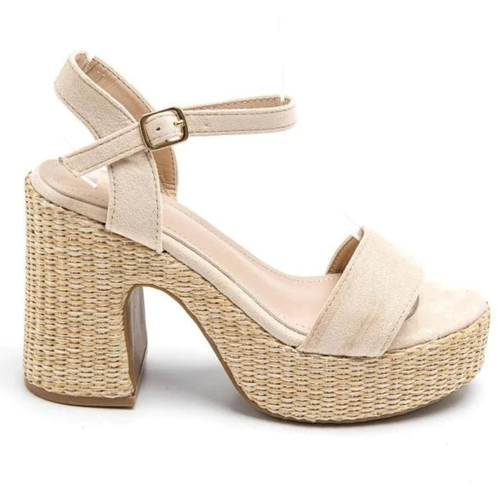Beige Sigrid Dame Plateau 3857 - Shoes Skosh - 5715406411033
