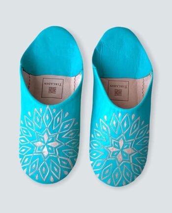 Slippers Dame Turkis Med Mønster - Tibladin Skosh