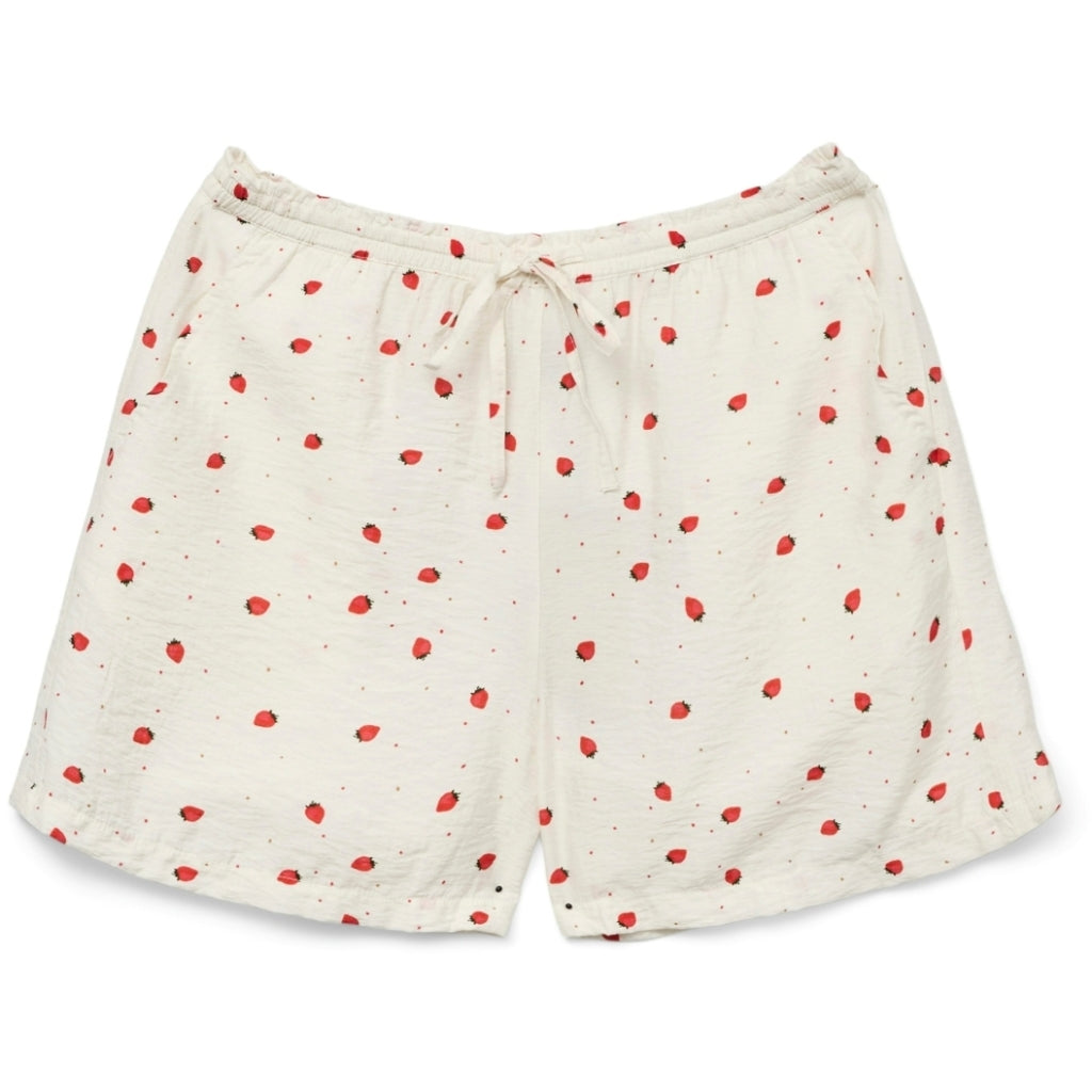 Hvid Vero Moda Dame Shorts Vmodette Snow White Strawberry Dots - Vero Moda Skosh - 5715670613973