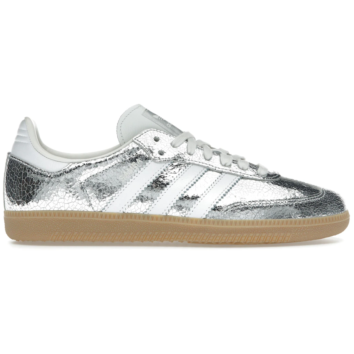 Adidas Samba Silver Metallic Cracked Leather - Adidas Skosh - 4067904504665