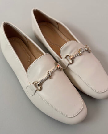 Beige Madeline Dame Loafers 562 - Shoes Skosh  - 5715406792064