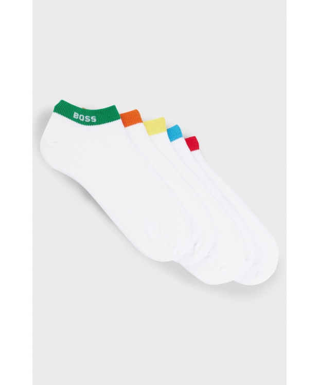Hvid Boss 5pak Ankelstrømper Rainbow - Boss Skosh - 4063534329203