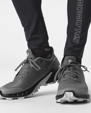 Sort Salomon Alphacross Herre Mænd Pewter Black Ghost Vandresko - Salomon Skosh  - 195751415088