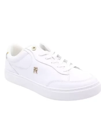 Hvid Tommy Hilfiger Essential Chic Court Sneaker Fw0fw08322ybs - Tommy Hilfiger Skosh  - 8720638194019